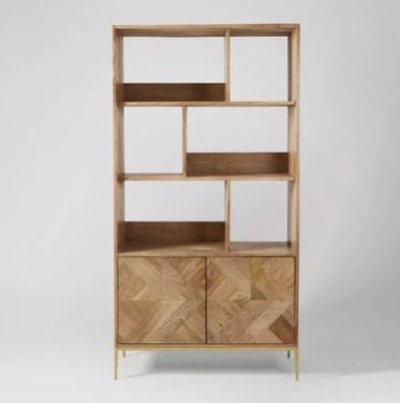 Two Doors Harini Mango Wood Iron Bookshelf