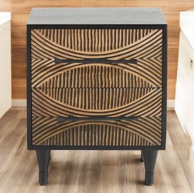 IZZY CARVED BED SIDE