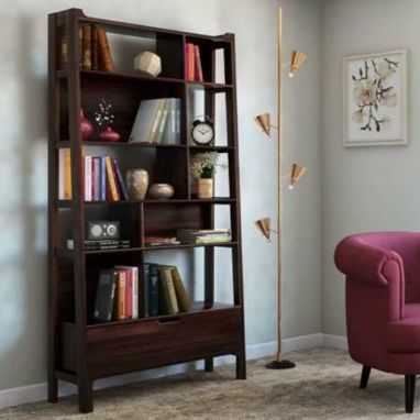 Jadey Mahogany Finish Mango Wood Bookshelf