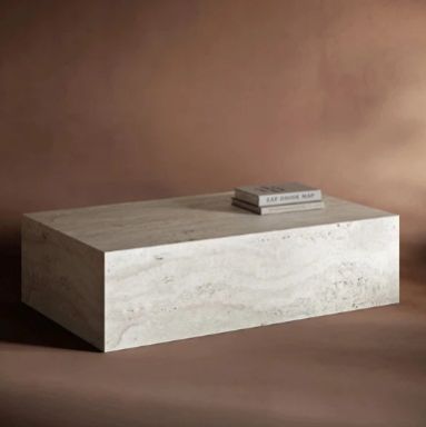 JALENA TRAVERTINE STONE COFFEE TABLE