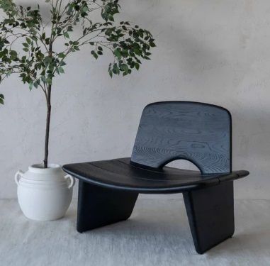 JANE SOLID ASH WOOD LOUNGE CHAIR