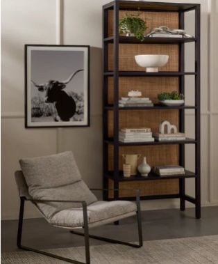 Jeff Rattan Black Mango Wood Bookshelf