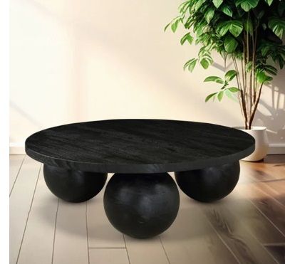 JERRIN SOLID MANGO WOOD ROUND COFFEE TABLE