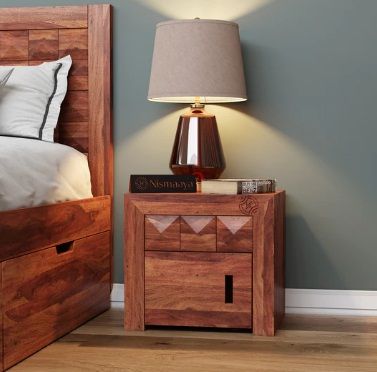 JEVIN SHEESHAM WOOD BEDSIDE HONEY FINISH
