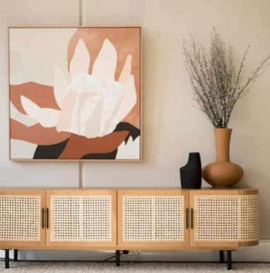 KANTI MANGO WOOD & RATTAN TV UNIT NATURAL