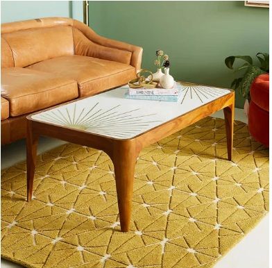 MARE BRASS STARBURST RECTANGULAR COFFEE TABLE
