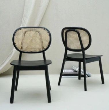 MELOITAL TEAK WOOD & RATTAN DINING CHAIR