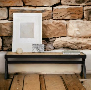 MISSA TEAK RATTAN BENCH