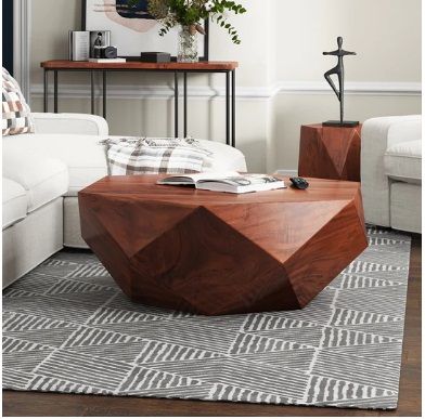 NISMAAYA ABIEL MODERN GEOMETRIC SHAPE COFFEE TABLE