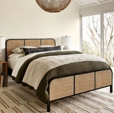 NISMAAYA ENAN TEAK WOOD AND RATTAN BED