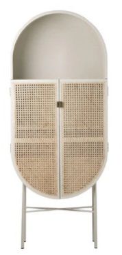 NISMAAYA HELEN OVALE RATTAN CUPBOARD GRAY