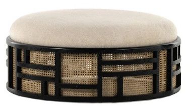 NISMAAYA JEM RATTAN OTTOMAN BLACK