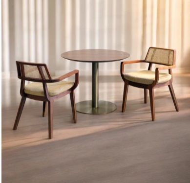 PATRICE SOLID TEAK WOOD & RATTAN DINING CHAIR