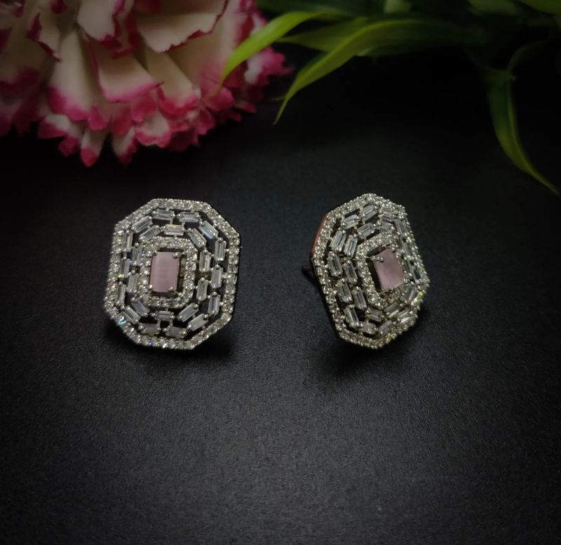 Splendid Cubic Zirconia Diamond Studs Women Earrings