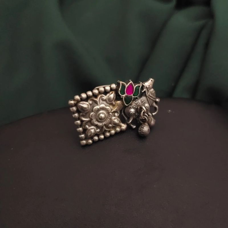 Stylish Silver Temple Adjustable Women Ring