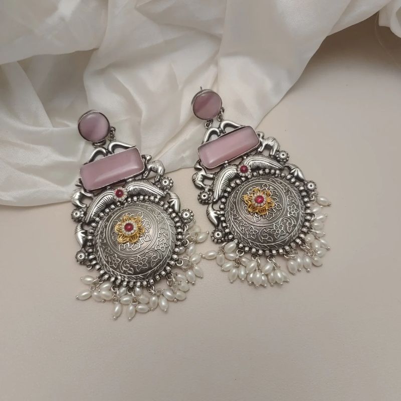 Women Silver Replica Danglers Earring