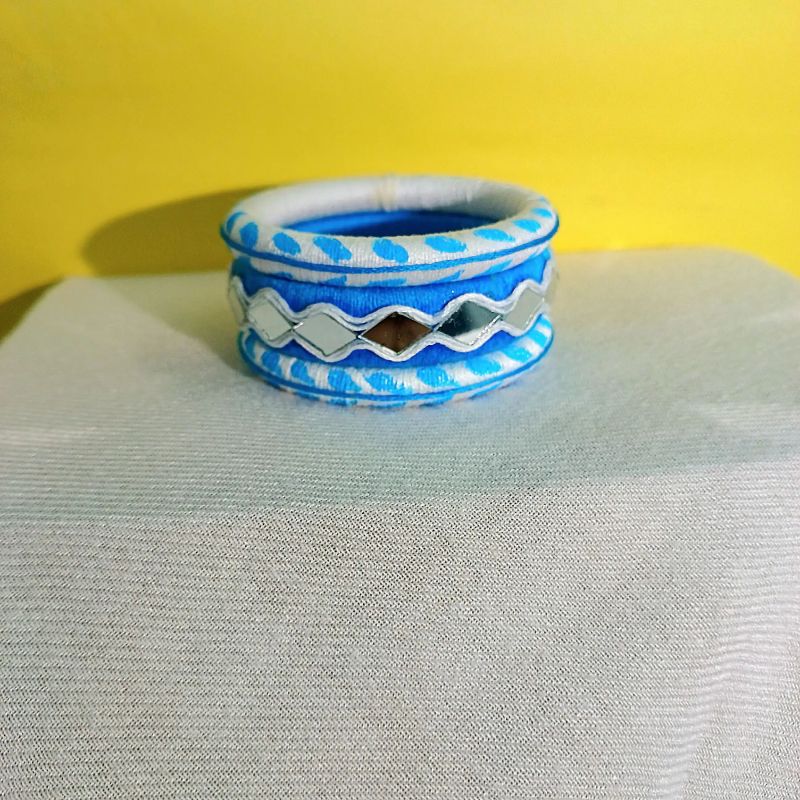 Jhumur Hand Crafted Mirror Fitted Thread Bangle Set