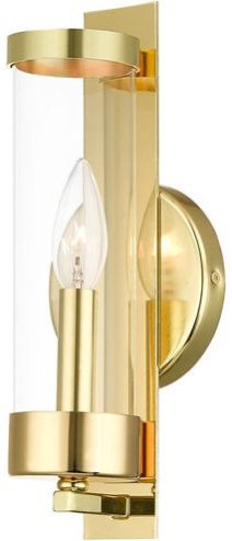 1 LIGHT 5 INCH POLISHED BRASS WALL SCONCE