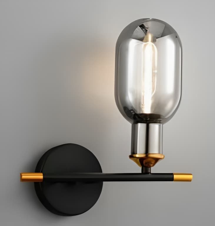 BLACK AND GOLD WALL SCONCE
