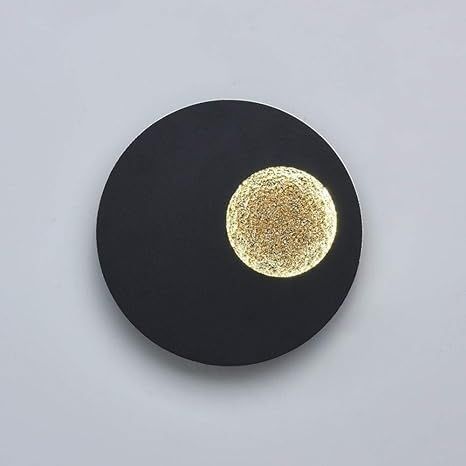 BLACK ROUND PLANET LED WALL LAMP