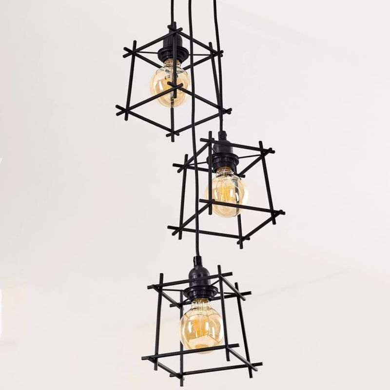 BLACK THREE HEAD HANGING LIGHT