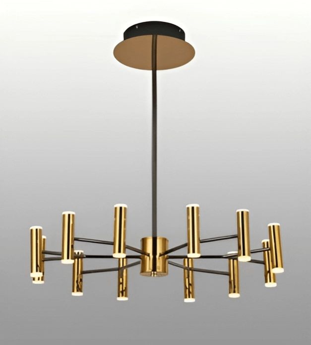 BRASS CYLINDER CEILING CHANDELIER