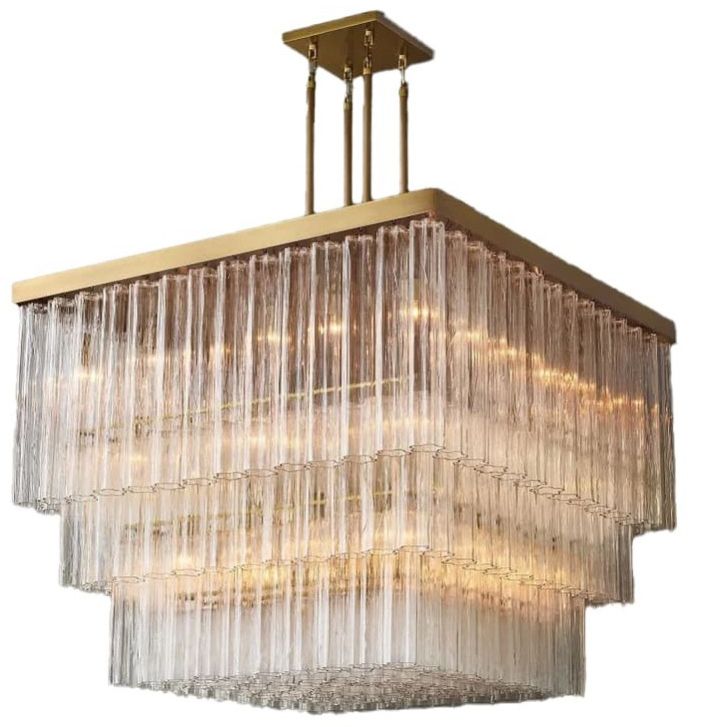 CLEAR BLOSSOM GLASS CHANDELIER