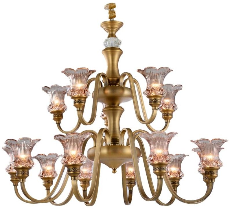 Copper Flower Crystal Chandelier