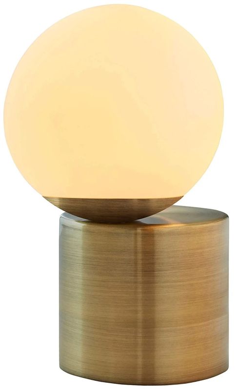 GLASS BALL METAL TABLE LAMP WITH BULB