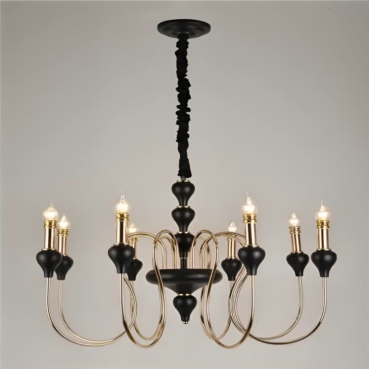 LARGE BLACK DECORATIVE DROP LIGHT CHANDELIER