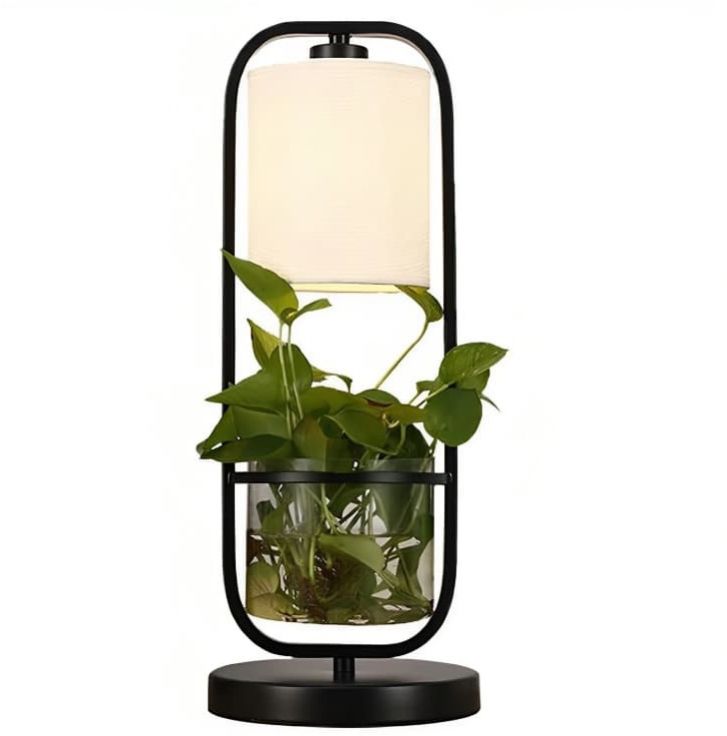 METAL LED TABLE LIGHT WITH PLANT STAND
