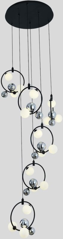 RING WITH BALL DOUBLE HEIGHT CHANDELIER