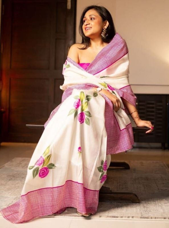 Printed Linen Saree