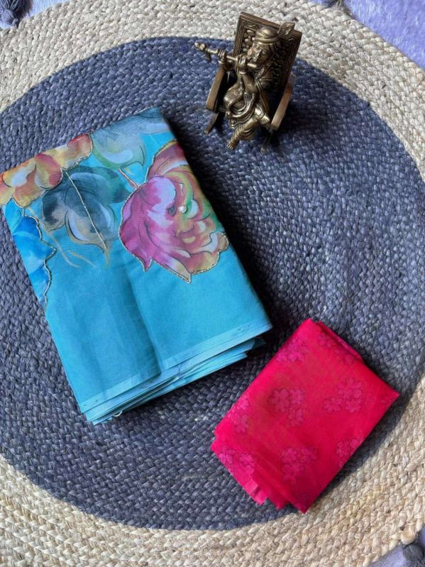 Tebi Soft Pure Organza Handwork Sarees