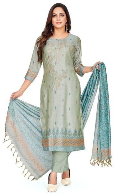 Chanderi Ikkat Printed Kurti Set For Women's