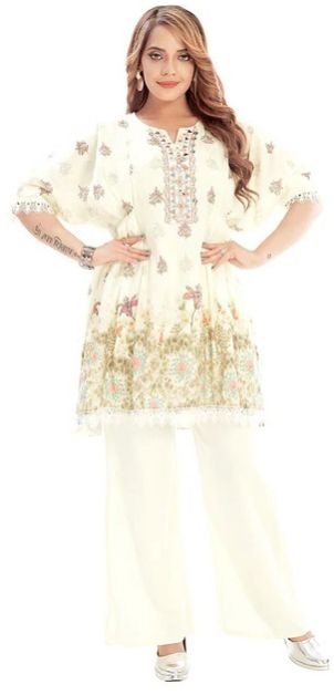 Cotton Floral Ladies Printed Kurti Pant Set for Women's