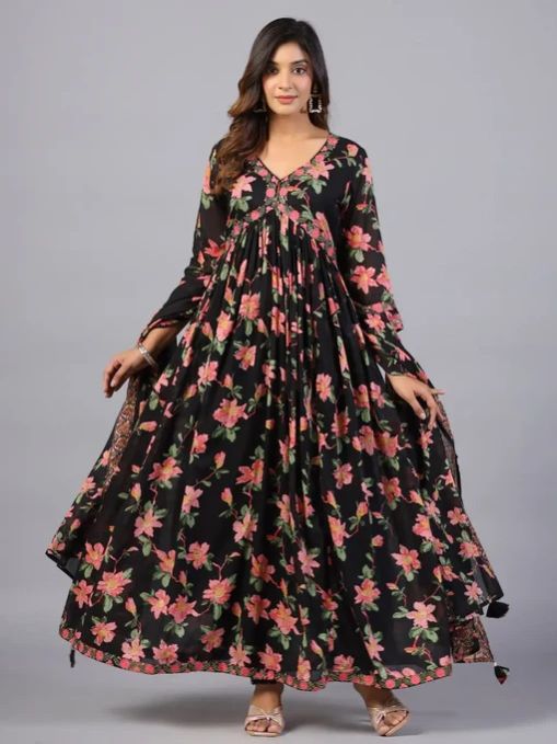 Floral Ladies Printed Kurti Set