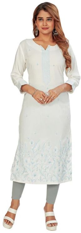 Solid Printed Rayon Kurti for Womens