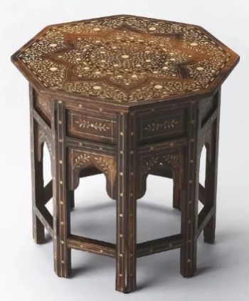 Jodha Maag Bone Inlay End Table, Color : Natural for Indoor