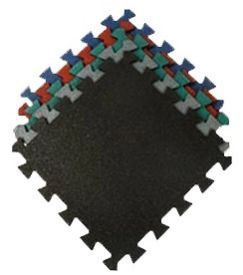 Classic Interlocking Gym Rubber Tiles, Color : Black