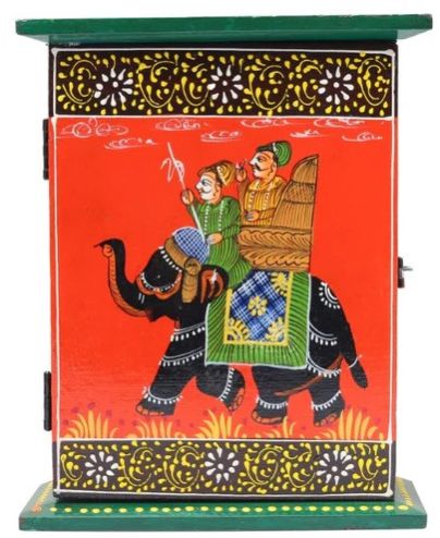 Wooden Key Hanger Box Hand Painted Key Chain Holder