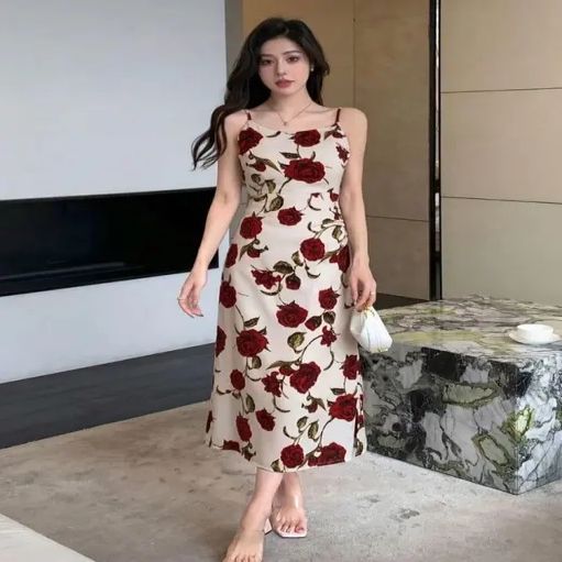 Ladies Rose Printed Dress