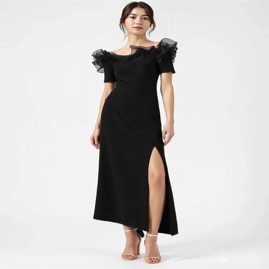 Ladies Stylish Plain Black Western Dress