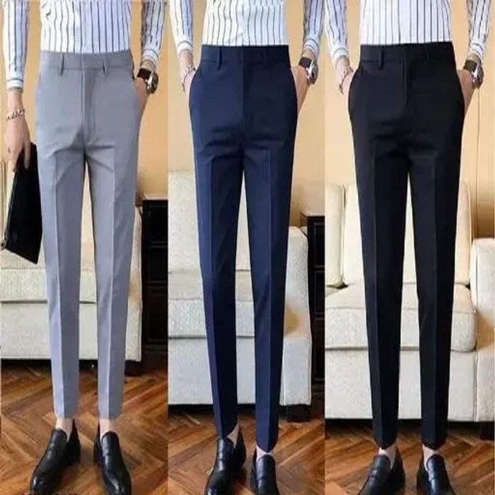 Mens Formal Regular Fit Cotton Blend Pants