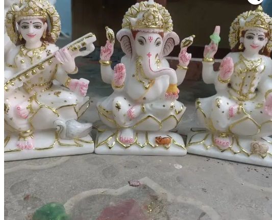 Marble Ganesh Laxmi Sarswati Statue