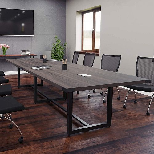 Polished Wooden 8 Seater Conference Meeting Table for Office Use