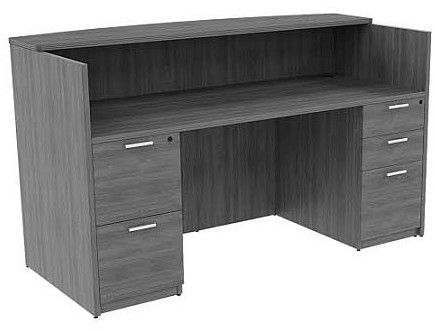 Wooden Rectangular Grey Office Reception Table