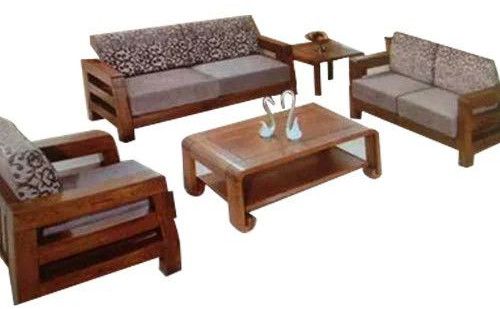 Wooden Sofa Set For Living Room, Shape : Rectangular