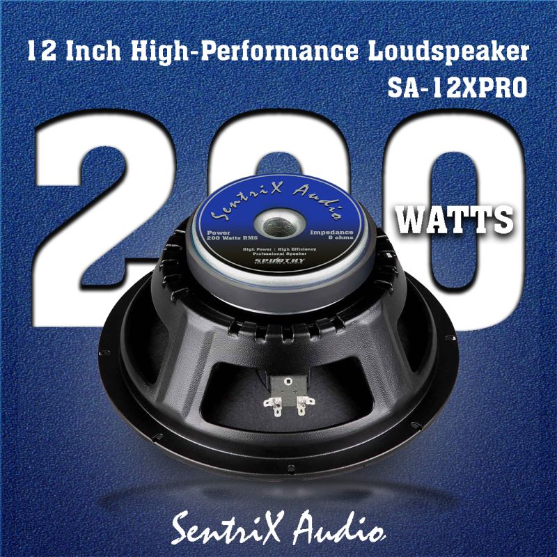 SentriX Audio SA-12XPRO – 200Watts – 12-Inch High-Performance Loudspeaker