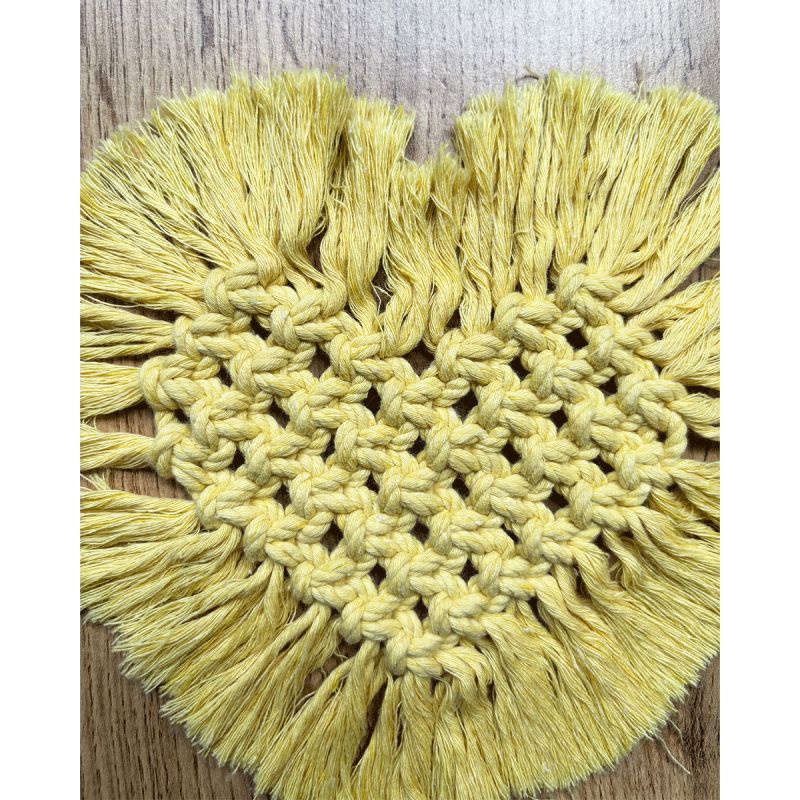 Handmade Macrame Coasters Square and Heart Shape Pack OF 3